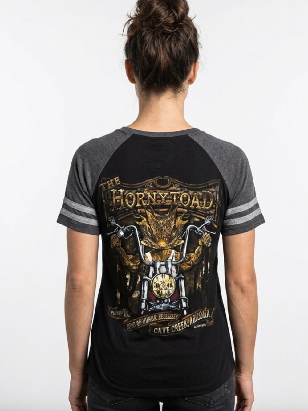 Cave Creek Arizona "The Horny Toad" Biker Tee | Graphic V-Neck L/XL